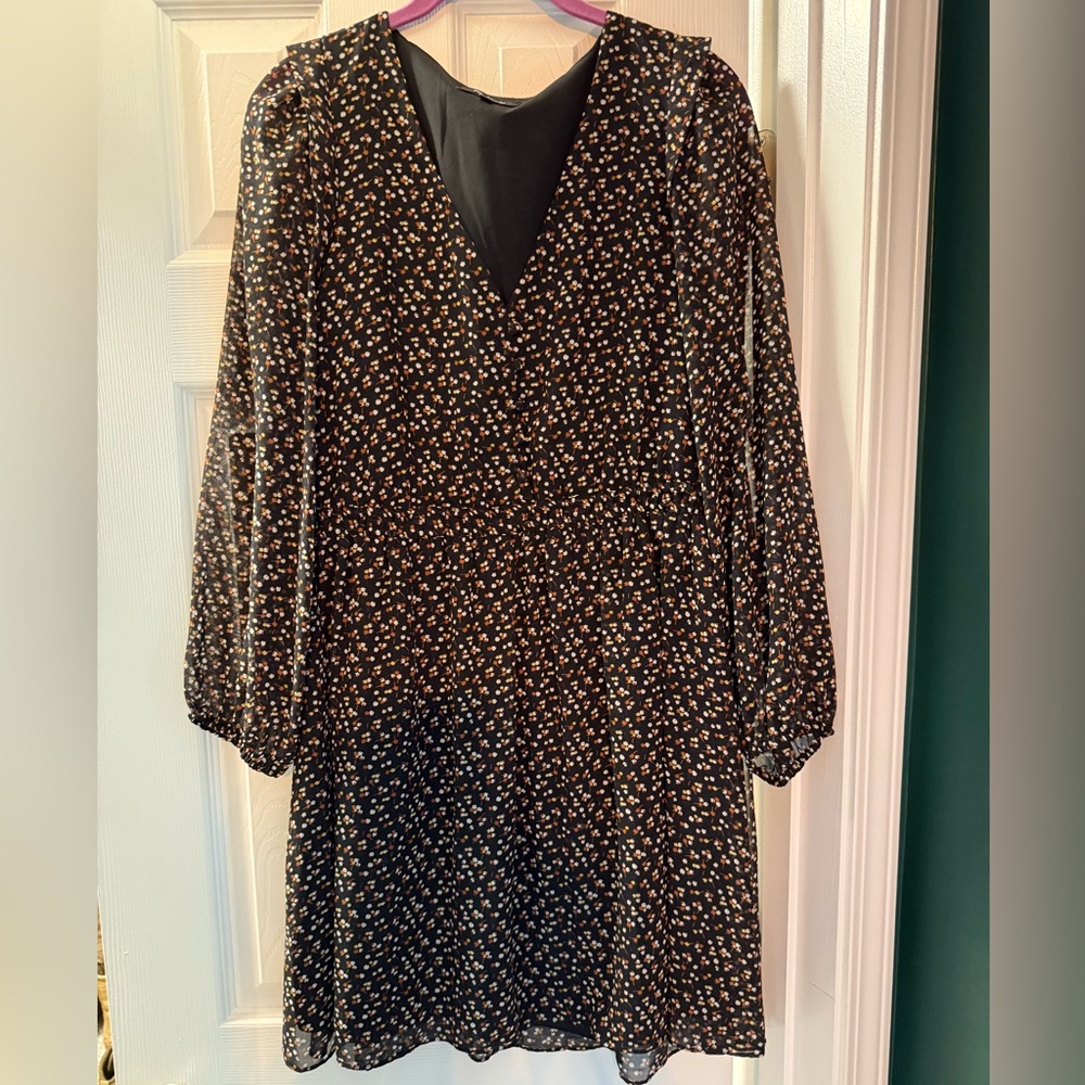 Madewell Georgette Button-Front Mini Dress in Adorable Ditsy, size Medium